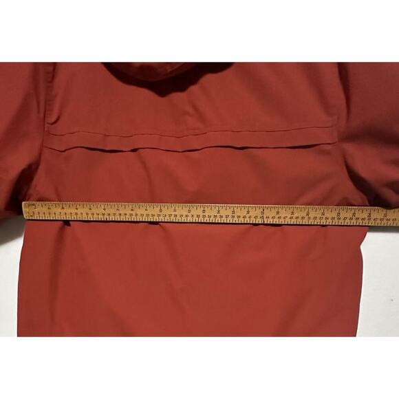 Lands End Orange Jacket Mens Windcheck Hooded Fleece Lined Large 42-44 EUC - Picture 11 of 13